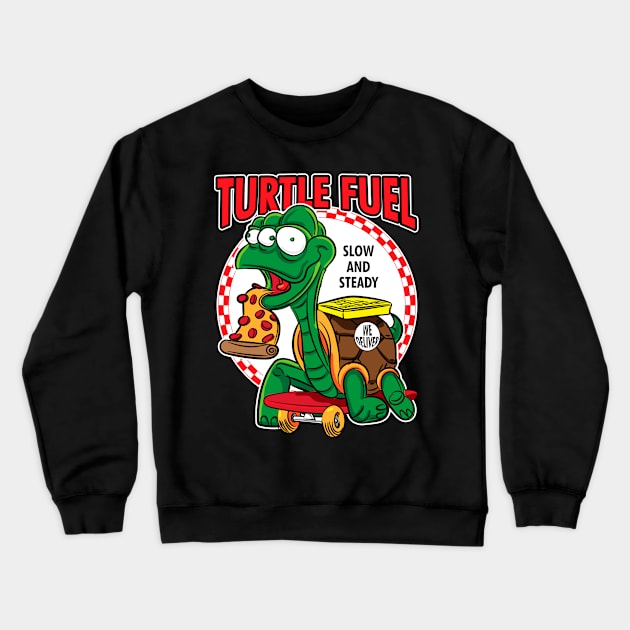 Turtle Fuel - Mutant Turtle Skateboard Pizza Delivery Crewneck Sweatshirt by eShirtLabs